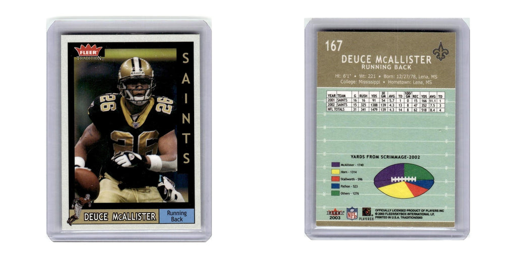 2003 Fleer Tradition Deuce McAllister Saints #167