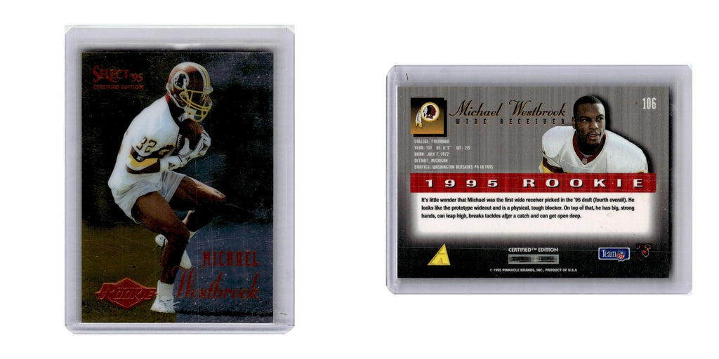 1995 Select Certified Michael Westbrook RC Redskins #106