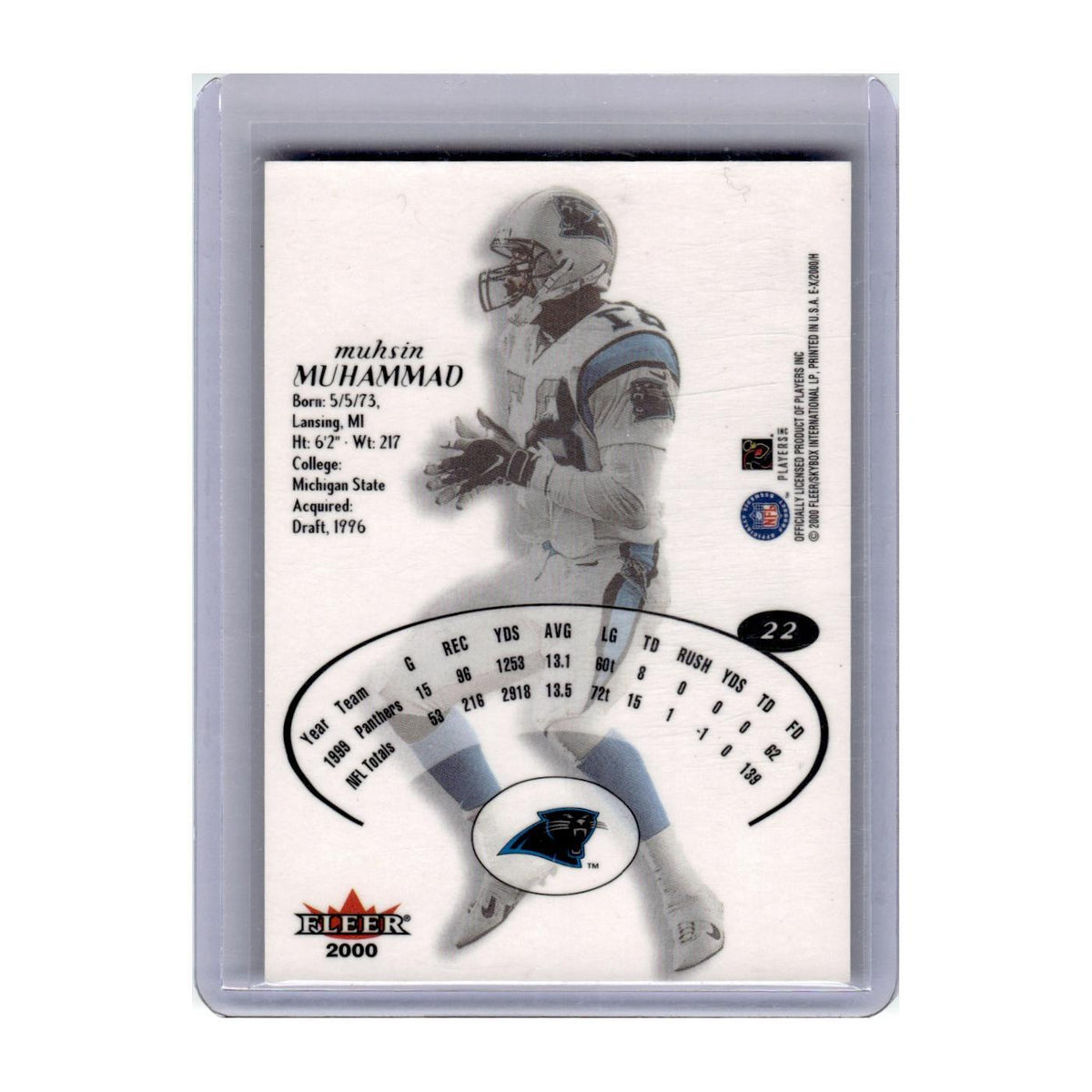 2000 Fleer EX Muhsin Muhammad Panthers #22