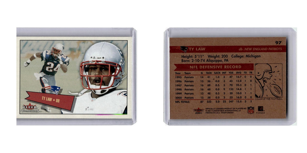 2001 Fleer Tradition Ty Law Patriots #97