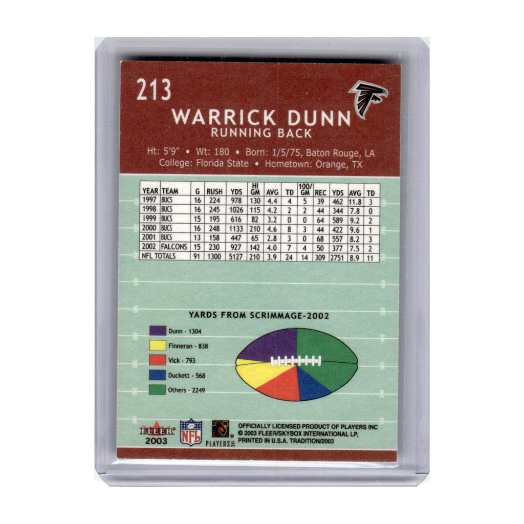 2003 Fleer Tradition Warrick Dunn Falcons #213
