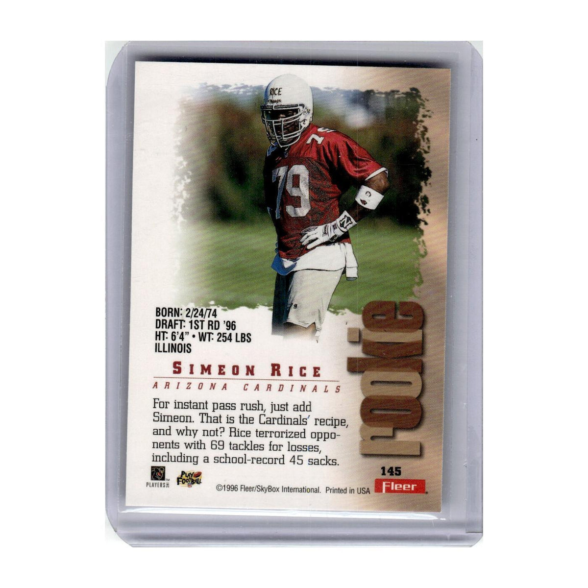 1996 Fleer Metal Rookie Simeon Rice Cardinals #145