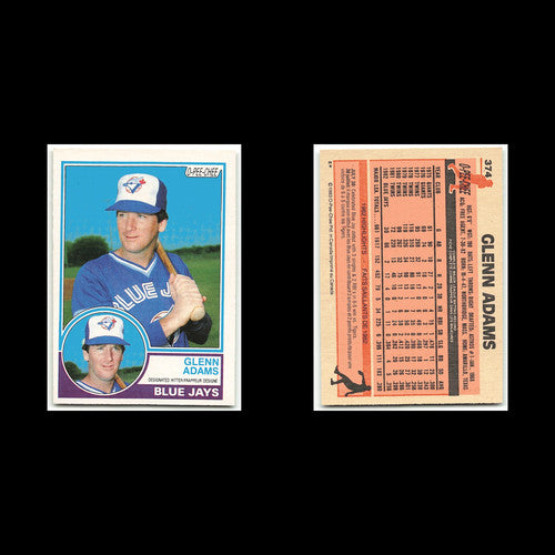 Glenn Adams #374 1983 O-Pee-Chee Toronto Blue Jays Baseball Card MLB NM