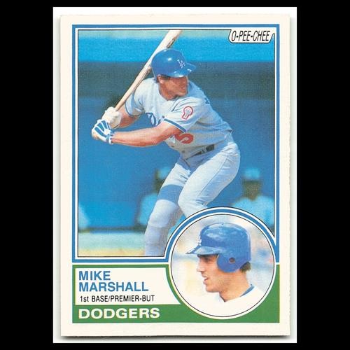 Mike Marshall #324 1983 O-Pee-Chee Los Angeles Dodgers Baseball Card MLB NM