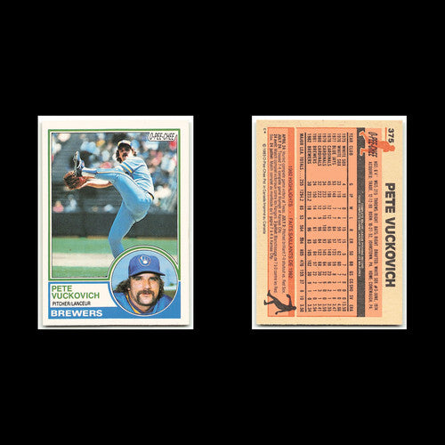 Pete Vuckovich #375 1983 O-Pee-Chee Milwaukee Brewers Baseball Card MLB NM