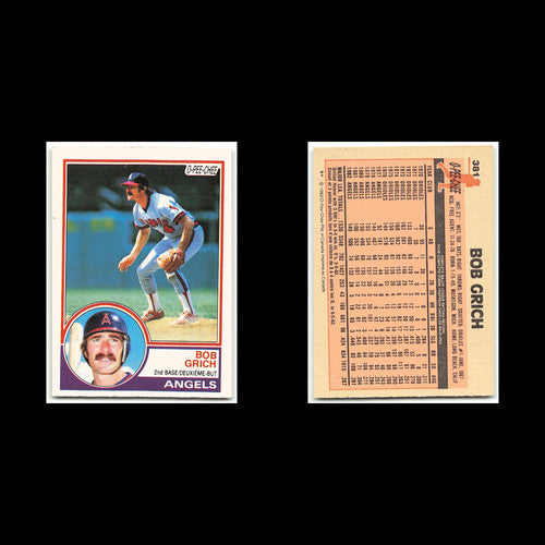 Bobby Grich #381 1983 O-Pee-Chee California Angels Baseball Card MLB NM