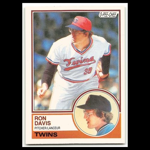 Ron Davis #380 1983 O-Pee-Chee Minnesota Twins Baseball Card MLB NM