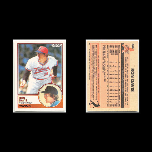 Ron Davis #380 1983 O-Pee-Chee Minnesota Twins Baseball Card MLB NM