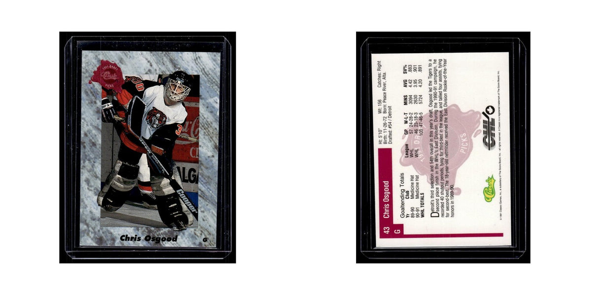 Chris Osgood 1991 Classic Draft Picks #43.0 Detroit Red Wings Hockey Card NM