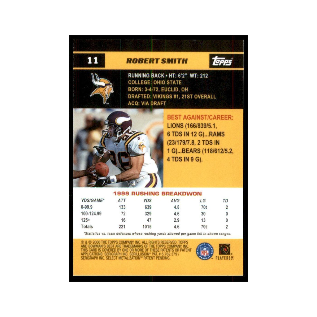 2000 Bowman's Best Robert Smith Football Cards #11