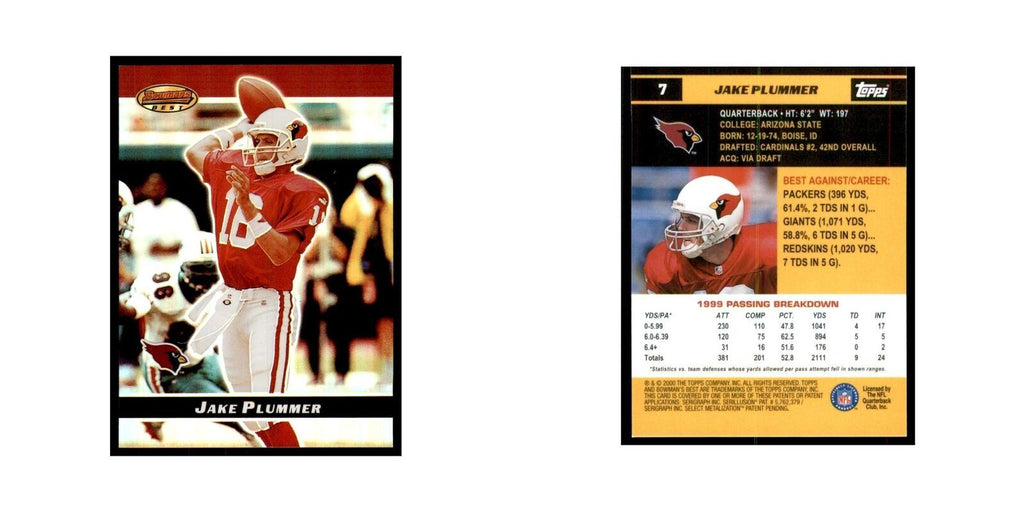 2000 Bowman's Best Jake Plummer Football Cards #7