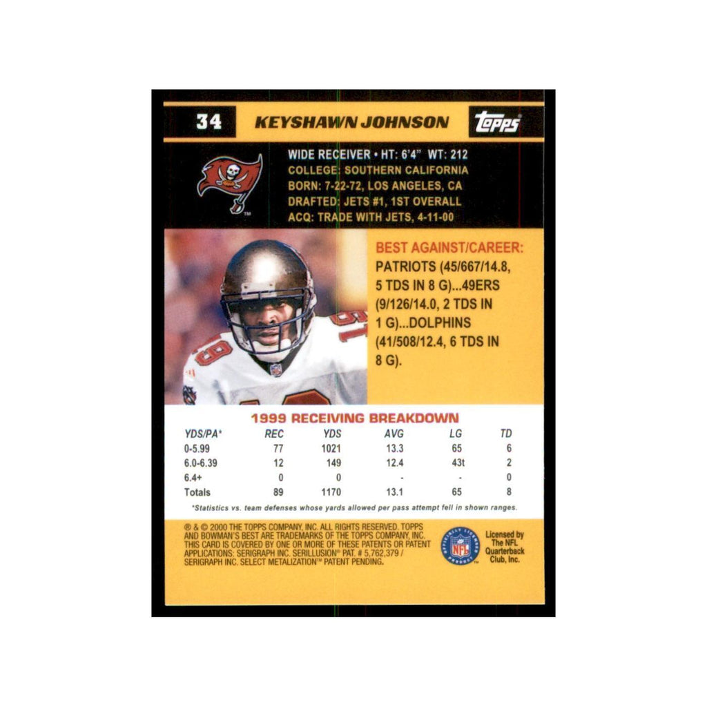 2000 Bowman's Best Keyshawn Johnson Football Cards #34