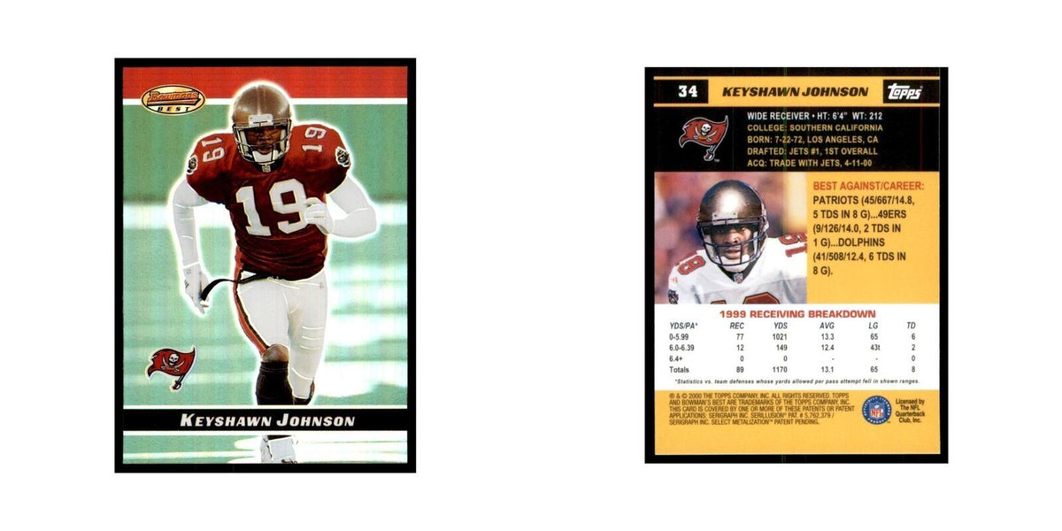 2000 Bowman's Best Keyshawn Johnson Football Cards #34