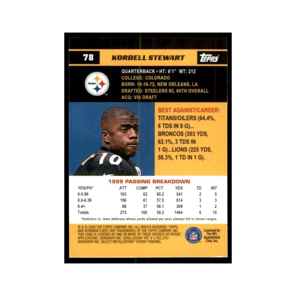 2000 Bowman's Best Kordell Stewart Football Cards #78