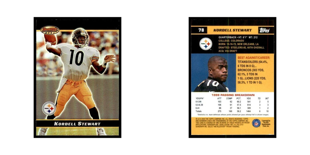 2000 Bowman's Best Kordell Stewart Football Cards #78
