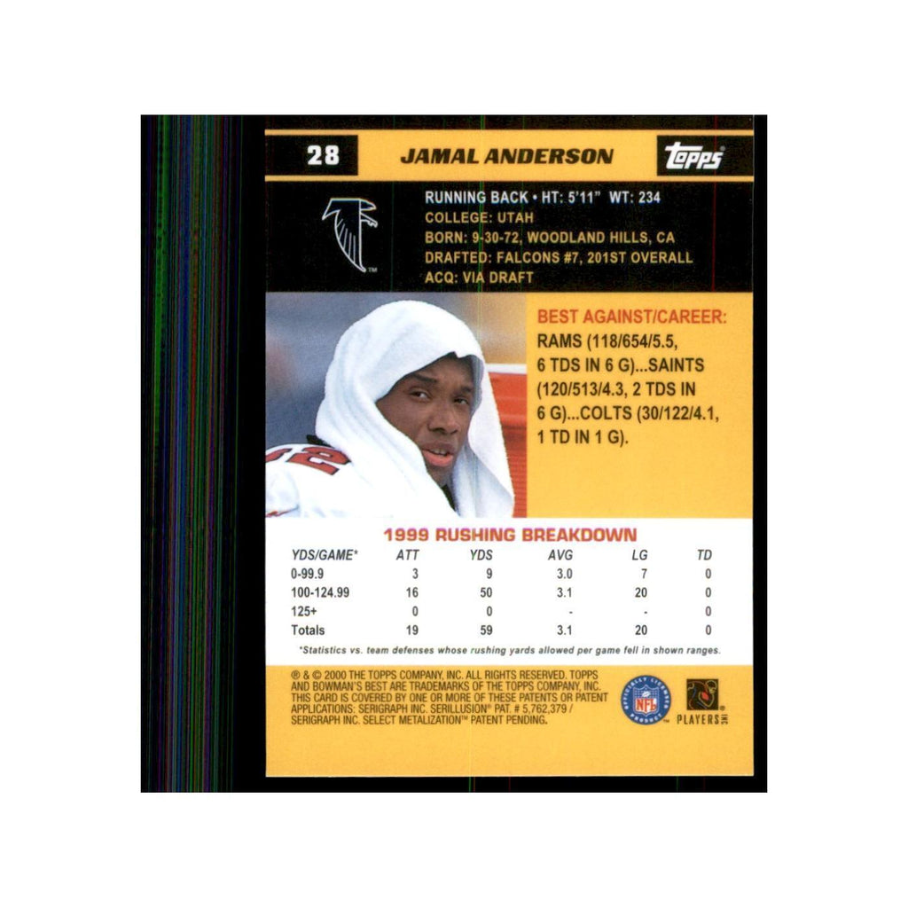 2000 Bowman's Best Jamal Anderson Football Cards #28