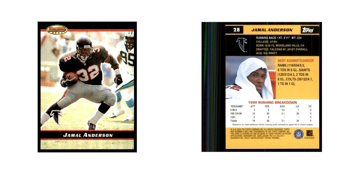 2000 Bowman's Best Jamal Anderson Football Cards #28