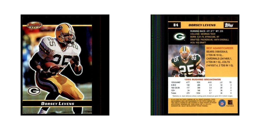 2000 Bowman's Best Dorsey Levens Football Cards #84
