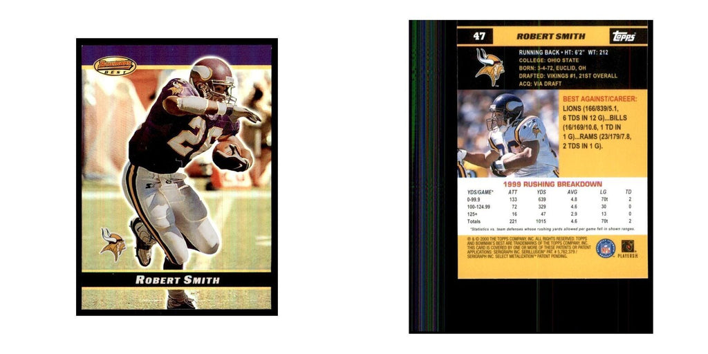 2000 Bowman's Best Robert Smith Football Cards #47