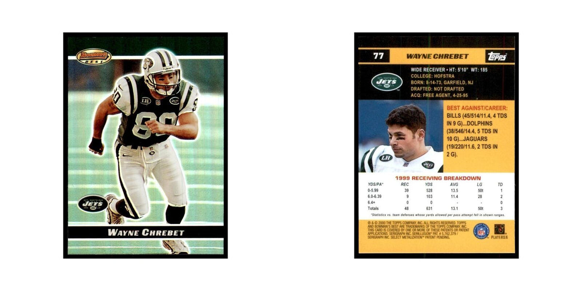 2000 Bowman's Best Wayne Chrebet Football Cards #77