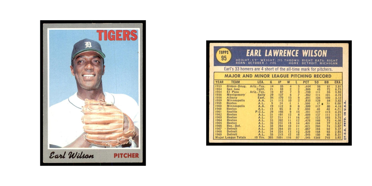 1970 Topps Earl Wilson Baseball Cards #95