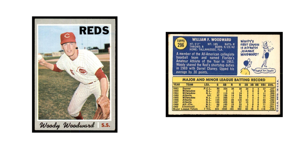 1970 Topps Woody Woodward Baseball Cards #296