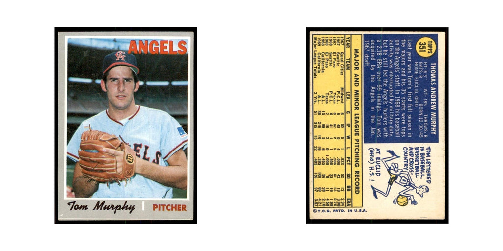1970 Topps Tom Murphy Baseball Cards #351