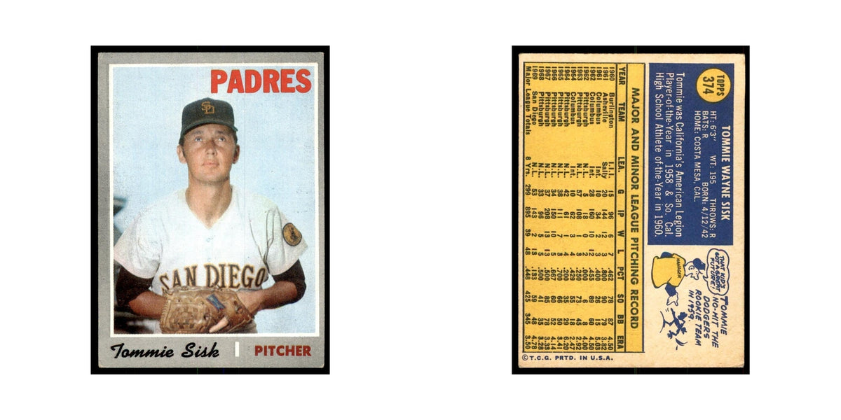1970 Topps Tommie Sisk Baseball Cards #374
