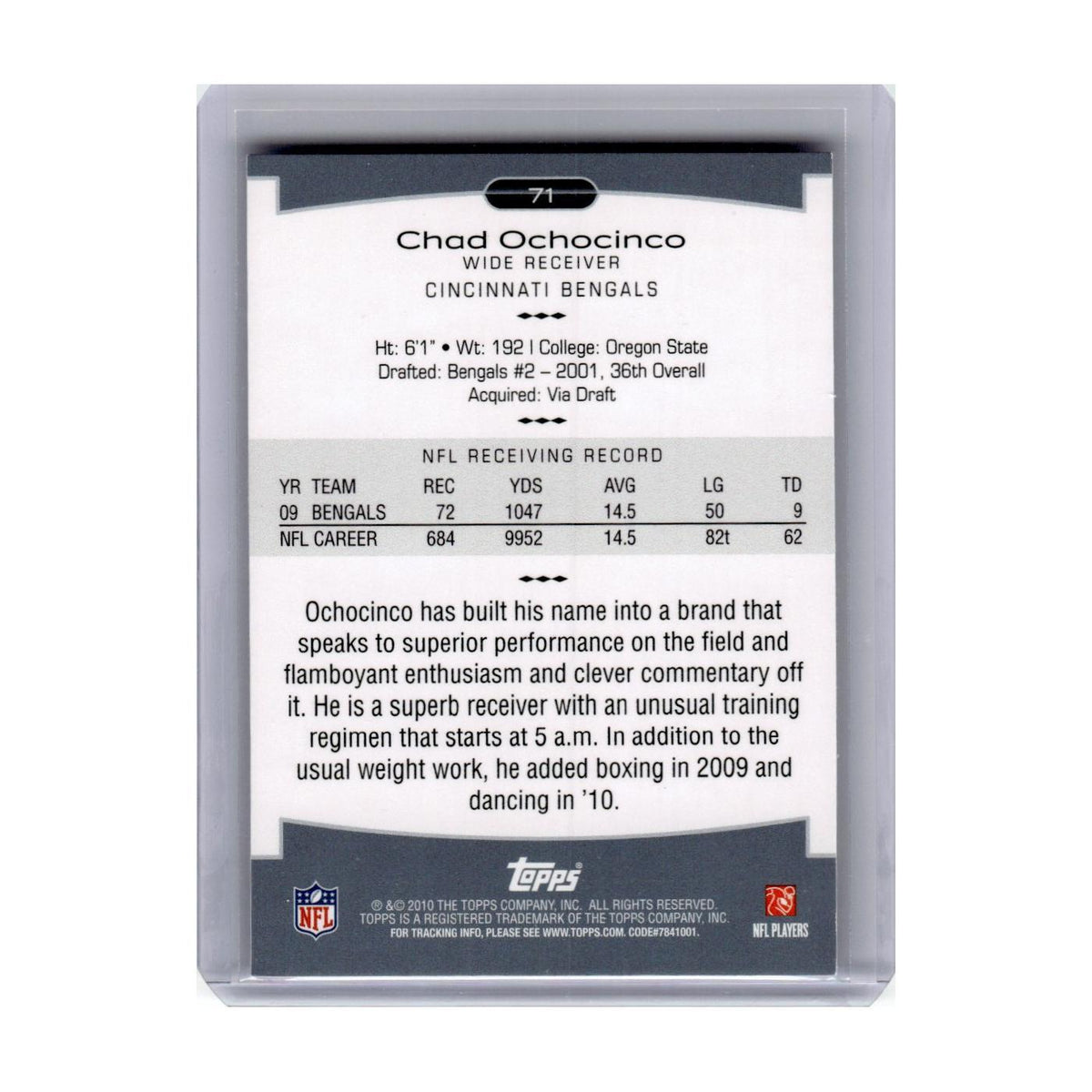 2010 Topps Platinum Chad Ochocinco Bengals #71