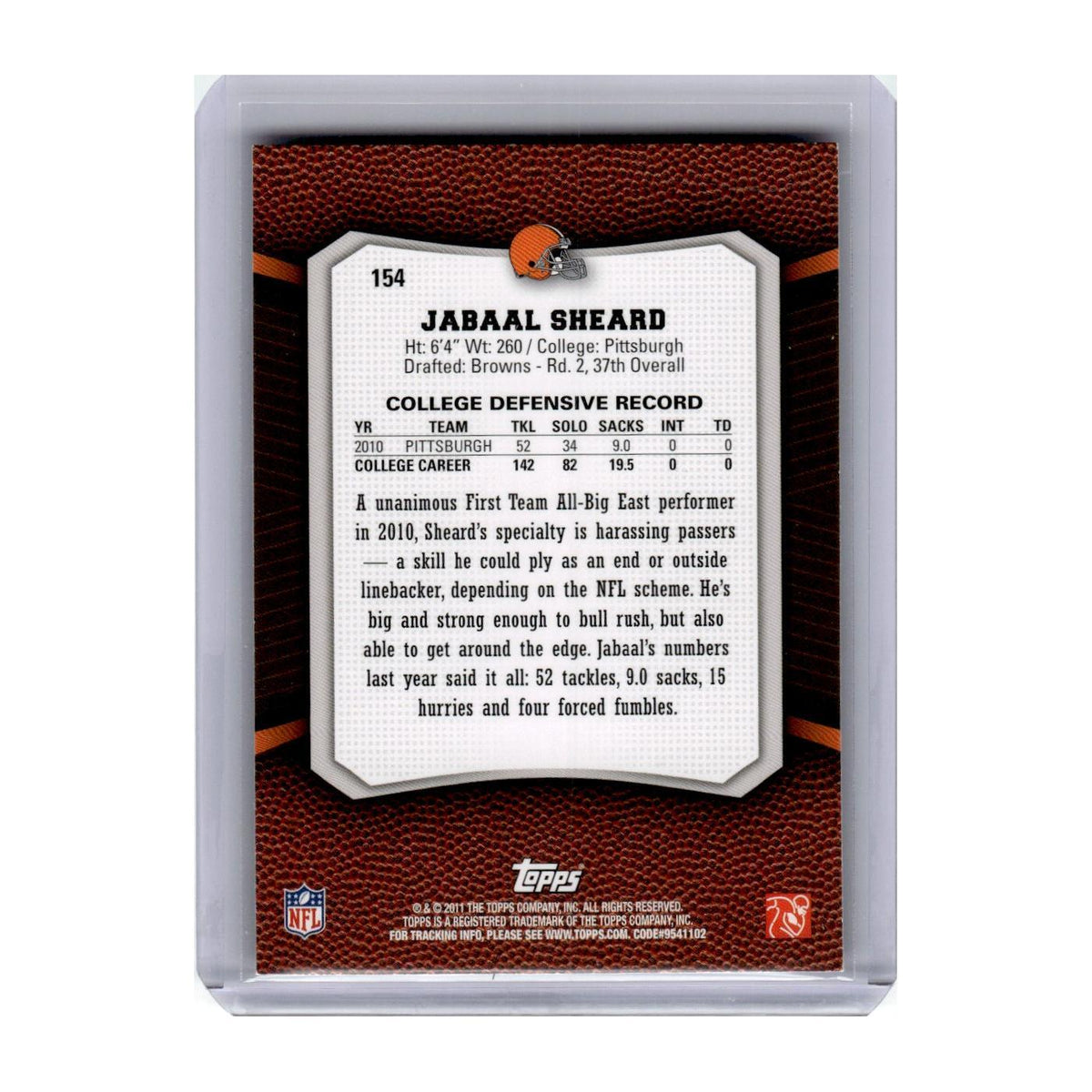 2011 Topps Rising Rookies Jabaal Sheard Browns #154