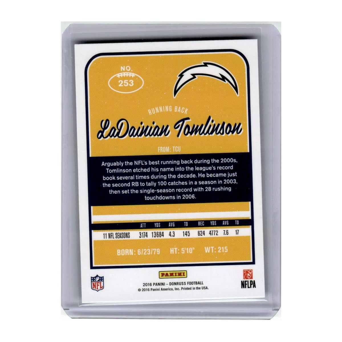 2016 Donruss LaDainian Tomlinson San Diego Chargers #253