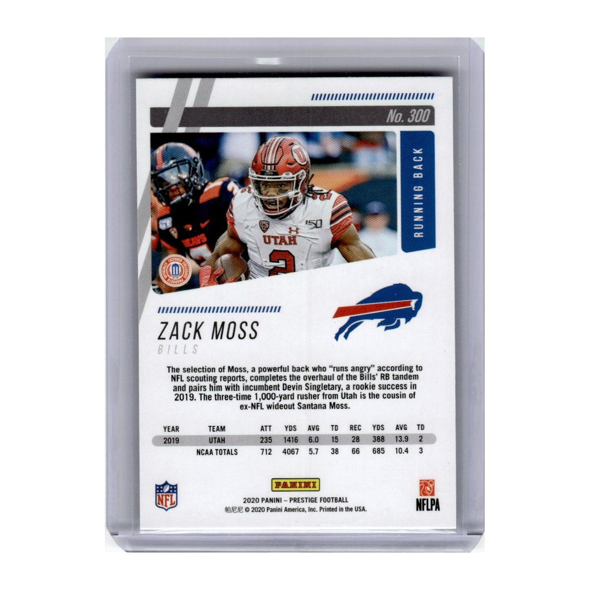 2020 Panini Prestige Zack Moss RC Bills #300