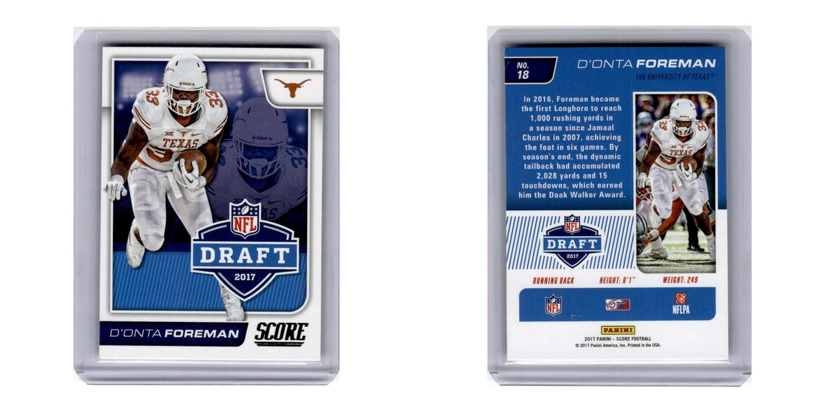 2017 Score NFL Draft D'Onta Foreman Texas Longhorns #18