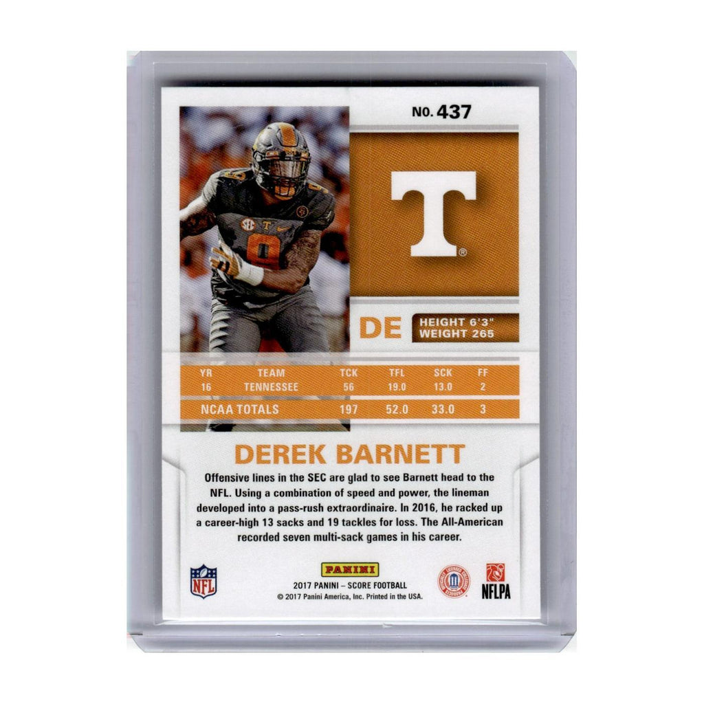 2017 Score Derek Barnett RC Tennessee Volunteers #437