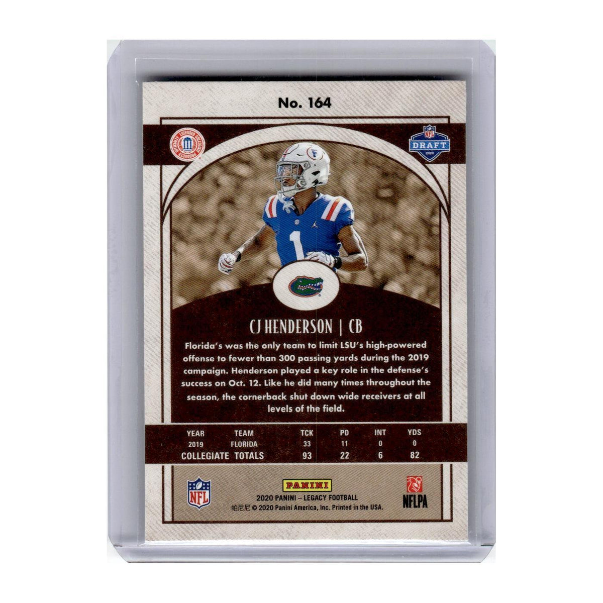 2020 Panini Legacy CJ Henderson RC Florida Gators #164