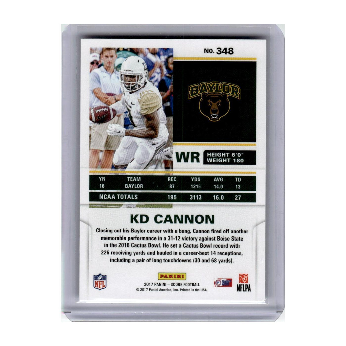 2017 Score KD Cannon Baylor Bears #348