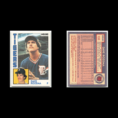 Dave Rozema #133 1984 O-Pee-Chee Detroit Tigers Baseball Card MLB NM