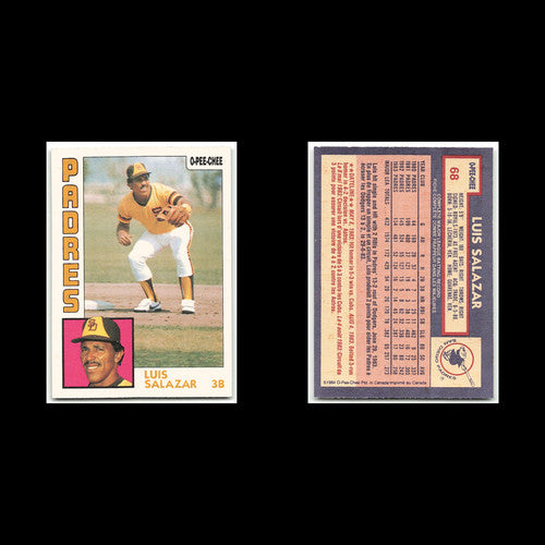 Luis Salazar #68 1984 O-Pee-Chee San Diego Padres Baseball Card MLB NM