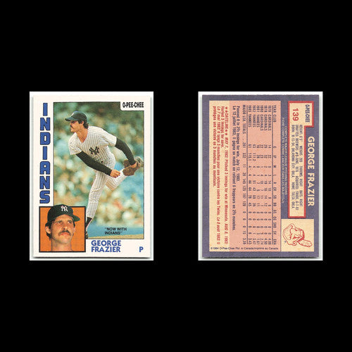 George Frazier #139 1984 O-Pee-Chee Cleveland Indians Baseball Card MLB NM