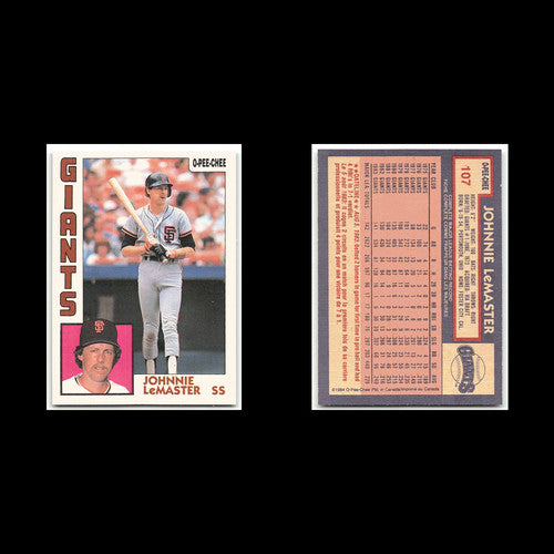 Johnnie LeMaster #107 1984 O-Pee-Chee San Francisco Giants Baseball Card MLB NM