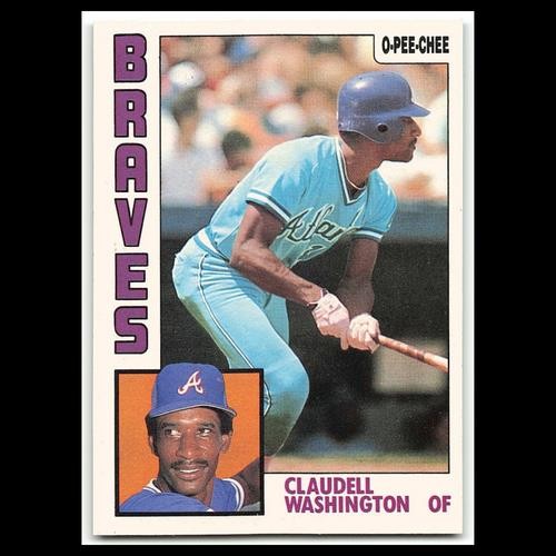 Claudell Washington #42 1984 O-Pee-Chee Atlanta Braves Baseball Card MLB NM