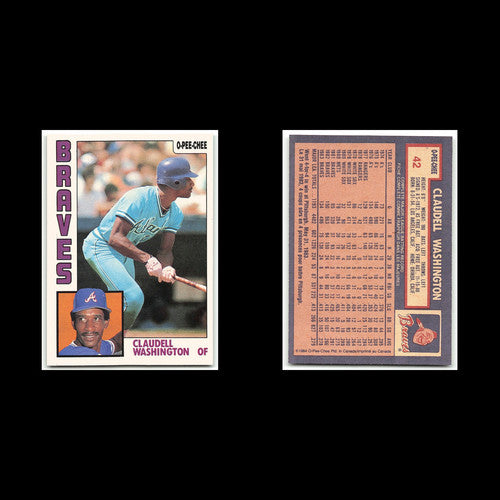 Claudell Washington #42 1984 O-Pee-Chee Atlanta Braves Baseball Card MLB NM