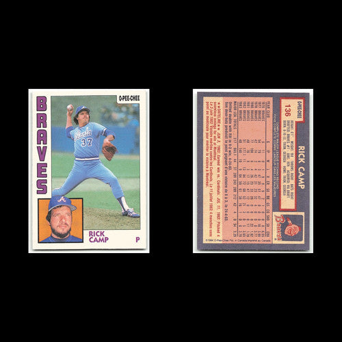 Rick Camp #136 1984 O-Pee-Chee Atlanta Braves Baseball Card MLB NM