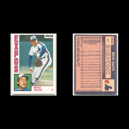 Bryn Smith #77 1984 O-Pee-Chee Montreal Expos Baseball Card MLB NM