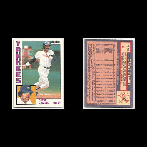 Oscar Gamble #13 1984 O-Pee-Chee New York Yankees Baseball Card MLB NM