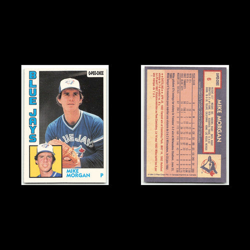 Mike Morgan #6 1984 O-Pee-Chee Toronto Blue Jays Baseball Card MLB NM