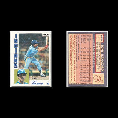 Tony Bernazard #41 1984 O-Pee-Chee Cleveland Indians Baseball Card MLB NM