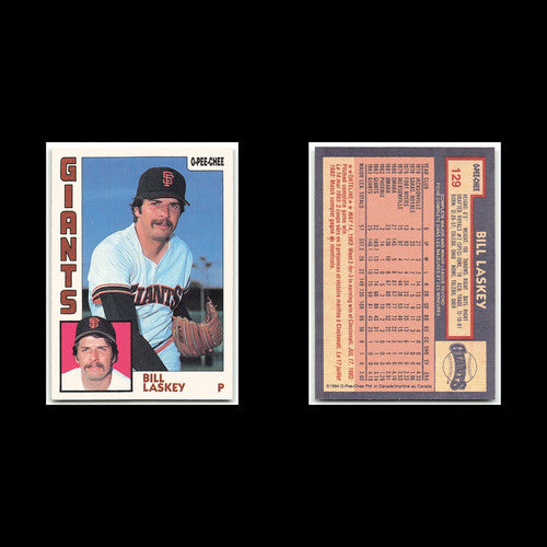 Bill Laskey #129 1984 O-Pee-Chee San Francisco Giants Baseball Card MLB NM