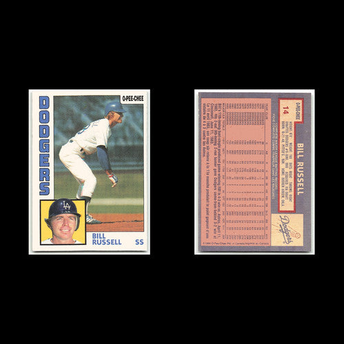Bill Russell #14 1984 O-Pee-Chee Los Angeles Dodgers Baseball Card MLB NM