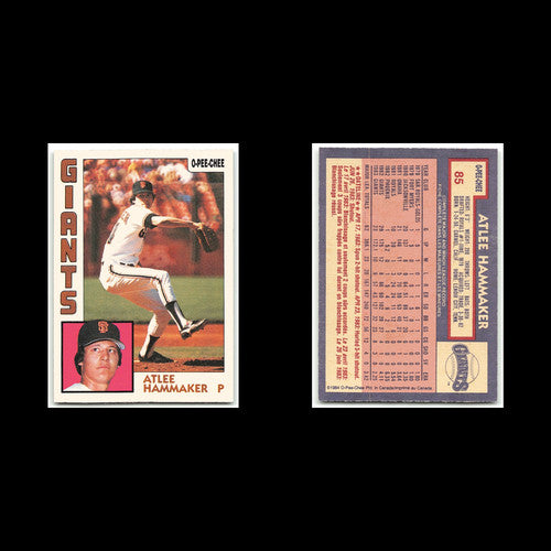 Atlee Hammaker #85 1984 O-Pee-Chee San Francisco Giants Baseball Card MLB NM